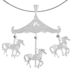 10K, 14K or 18K Gold Carousel Pendant