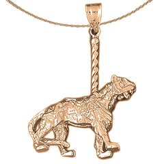 10K, 14K oder 18K Gold 3D Karussell Tiger Anhänger