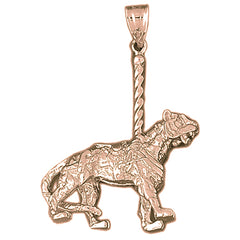10K, 14K or 18K Gold 3D Carousel Tiger Pendant