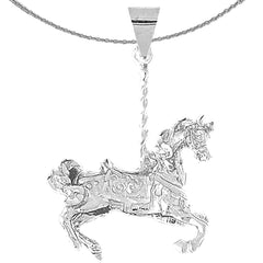 10K, 14K or 18K Gold 3D Carousel Horse Pendant