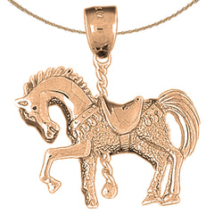 Karussellpferd-Anhänger aus 10 Karat, 14 Karat oder 18 Karat Gold