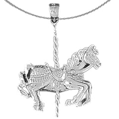 Karussellpferd-Anhänger aus 10 Karat, 14 Karat oder 18 Karat Gold