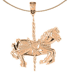 Karussellpferd-Anhänger aus 10 Karat, 14 Karat oder 18 Karat Gold