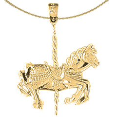 Karussellpferd-Anhänger aus 10 Karat, 14 Karat oder 18 Karat Gold