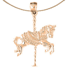 Karussellpferd-Anhänger aus 10 Karat, 14 Karat oder 18 Karat Gold