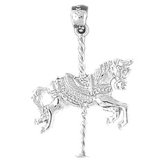 10K, 14K or 18K Gold Carousel Horse Pendant