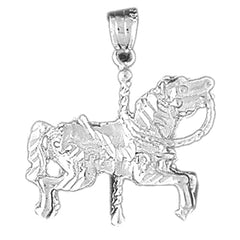 10K, 14K or 18K Gold Carousel Horse Pendant