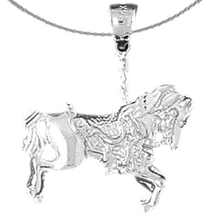 Colgante de caballo carrusel de oro de 10K, 14K o 18K