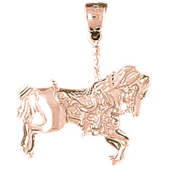 10K, 14K or 18K Gold Carousel Horse Pendant