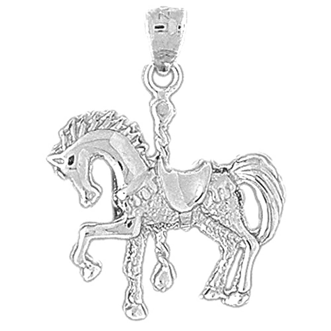 10K, 14K or 18K Gold Carousel Horse Pendant