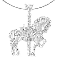 Karussellpferd-Anhänger aus 10 Karat, 14 Karat oder 18 Karat Gold