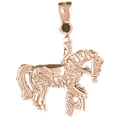 10K, 14K or 18K Gold Carousel Horse Pendant