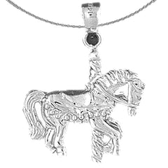 Colgante de caballo carrusel de oro de 10K, 14K o 18K