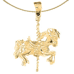 Karussellpferd-Anhänger aus 10 Karat, 14 Karat oder 18 Karat Gold