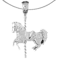 Colgante de caballo carrusel de oro de 10K, 14K o 18K