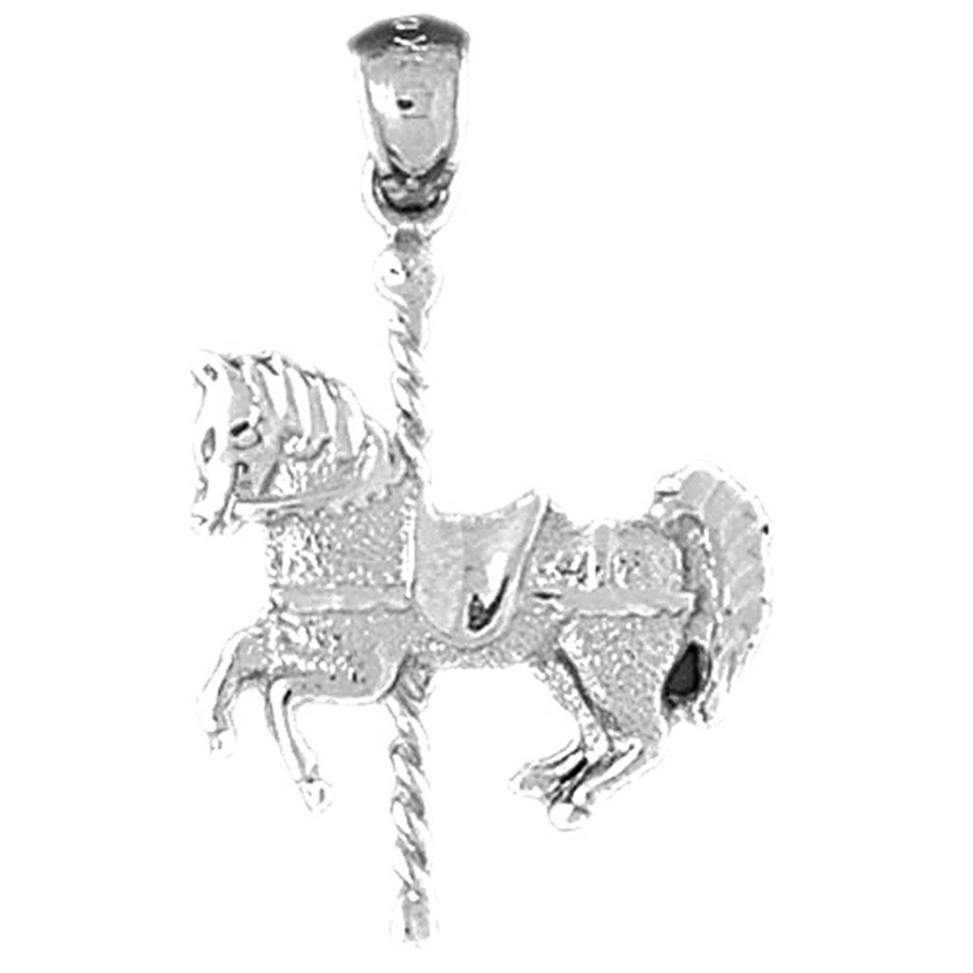 10K, 14K or 18K Gold Carousel Horse Pendant