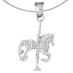 Karussellpferd-Anhänger aus 10 Karat, 14 Karat oder 18 Karat Gold