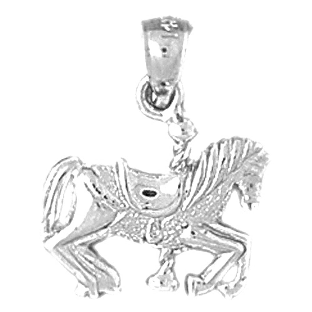 14K or 18K Gold Carousel Horse Pendant