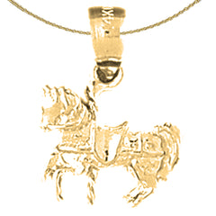14K or 18K Gold Carousel Horse Pendant