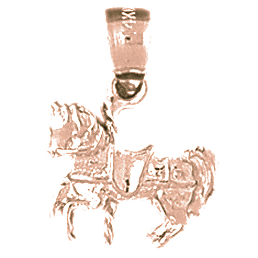 14K or 18K Gold Carousel Horse Pendant