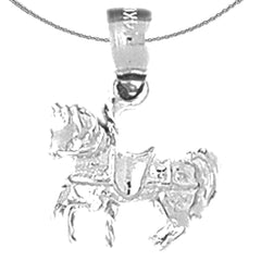 14K or 18K Gold Carousel Horse Pendant