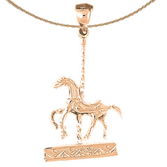 10K, 14K or 18K Gold Carousel Horse Pendant