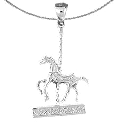 10K, 14K or 18K Gold Carousel Horse Pendant