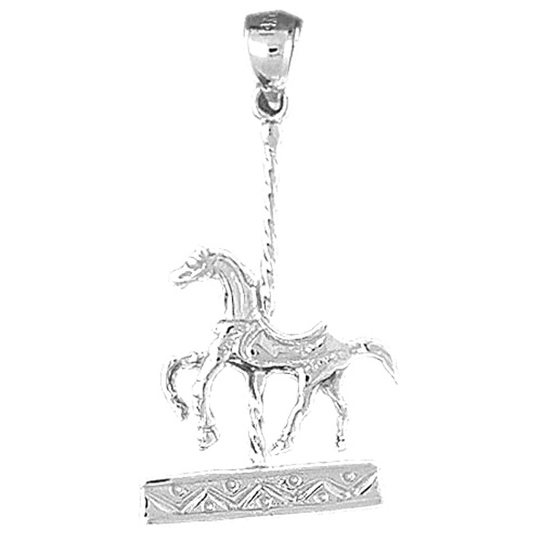 10K, 14K or 18K Gold Carousel Horse Pendant
