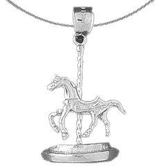 Karussellpferd-Anhänger aus 10 Karat, 14 Karat oder 18 Karat Gold