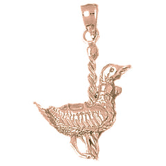 10K, 14K or 18K Gold Carousel Duck Pendant