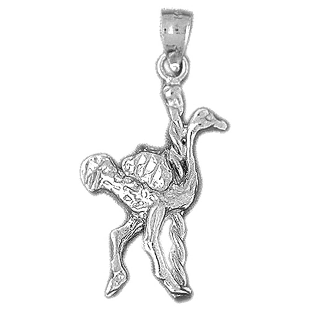 10K, 14K or 18K Gold Carousel Ostrich Pendant