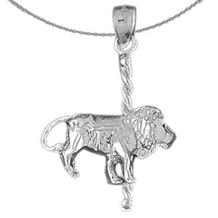 Colgante de león carrusel de oro de 10K, 14K o 18K