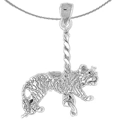 10K, 14K or 18K Gold Carousel Tiger Pendant