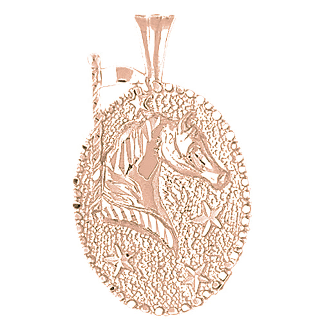 10K, 14K or 18K Gold Carousel Horse Pendant