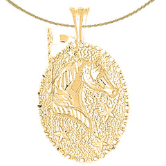 Colgante de caballo carrusel de oro de 10K, 14K o 18K