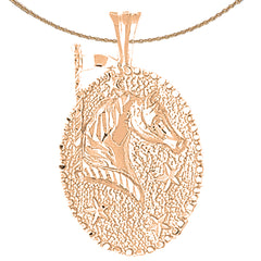 Colgante de caballo carrusel de oro de 10K, 14K o 18K