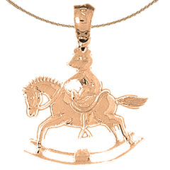 Colgante de caballo balancín de oro de 14 quilates o 18 quilates