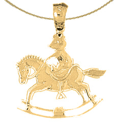 Colgante de caballo balancín de oro de 14 quilates o 18 quilates