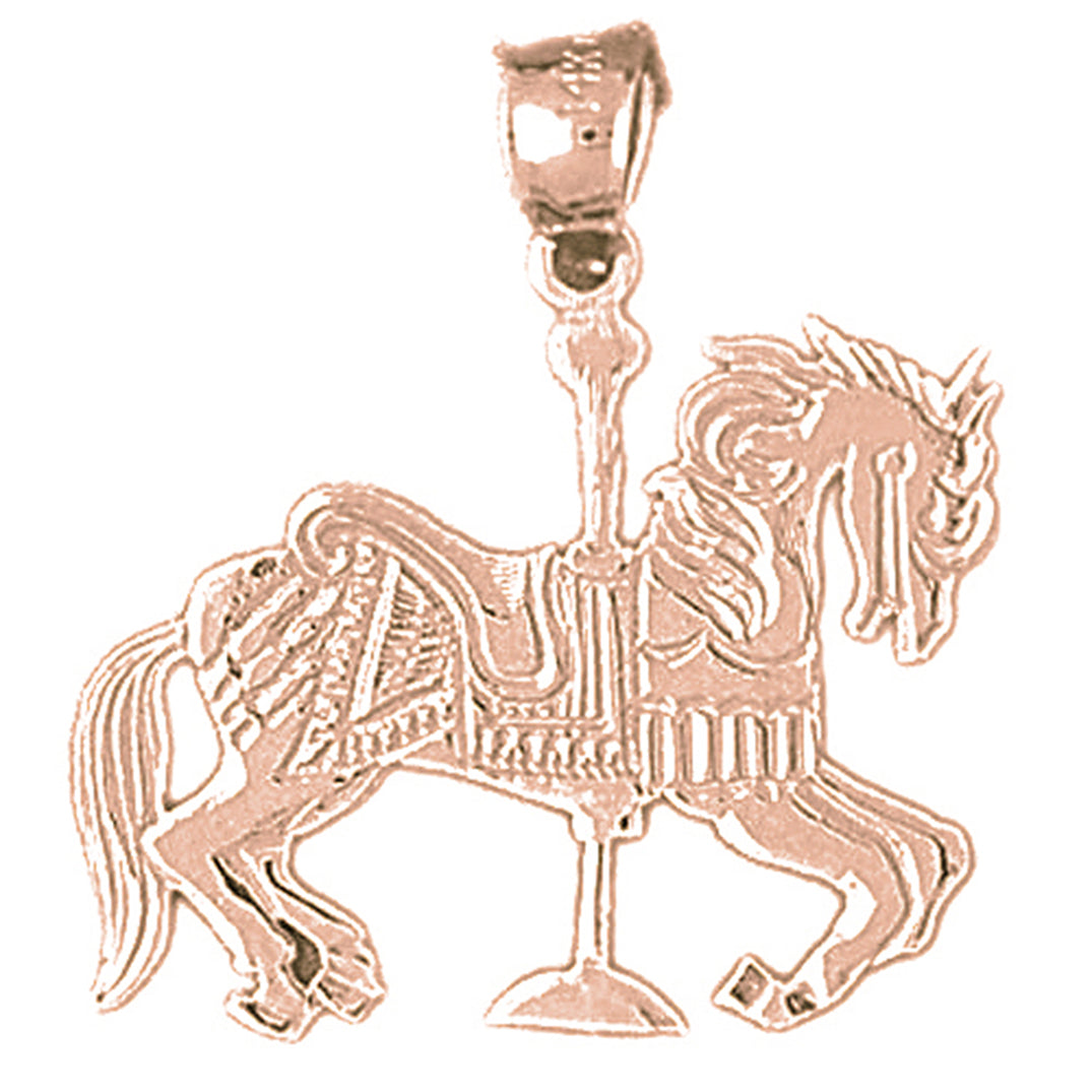 14K or 18K Gold Carousel Horse Pendant