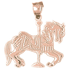14K or 18K Gold Carousel Horse Pendant