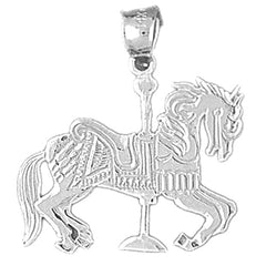 14K or 18K Gold Carousel Horse Pendant