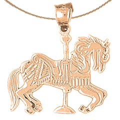 14K or 18K Gold Carousel Horse Pendant