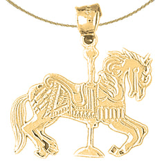 14K or 18K Gold Carousel Horse Pendant