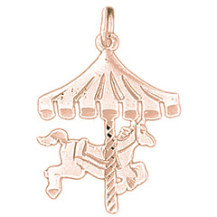 14K or 18K Gold Carousel Horse Pendant