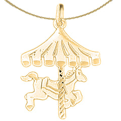 Colgante de caballo carrusel de oro de 14 quilates o 18 quilates