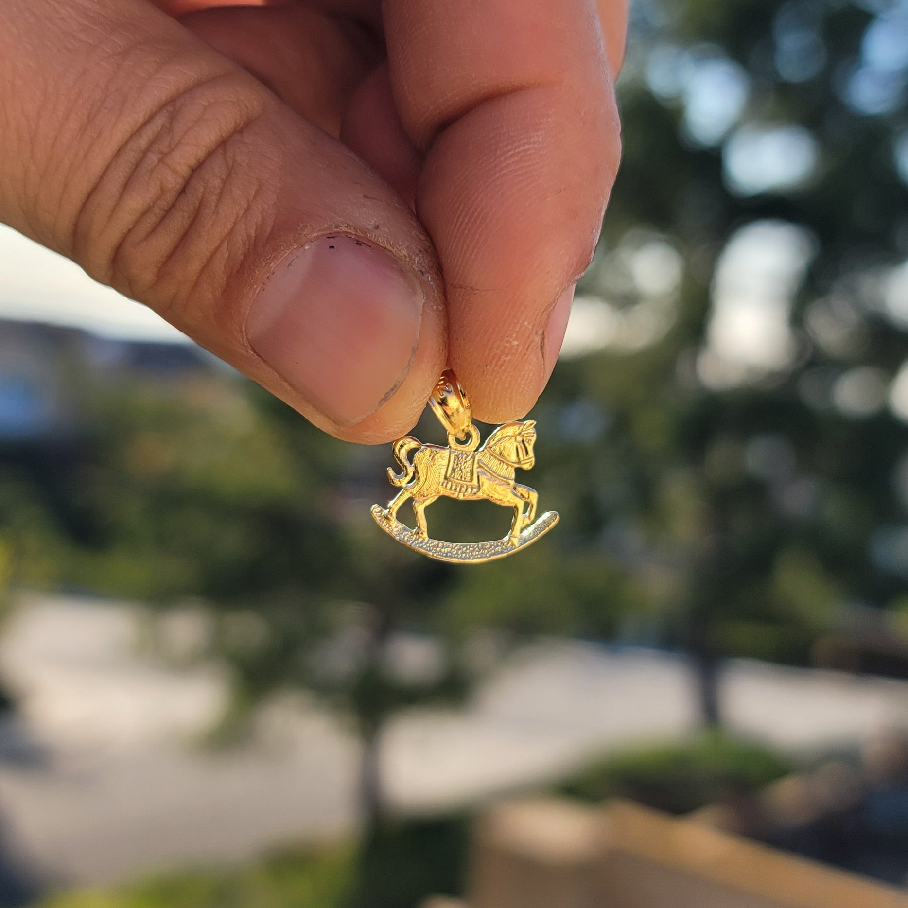 14K or 18K Gold Rocking Horse Pendant