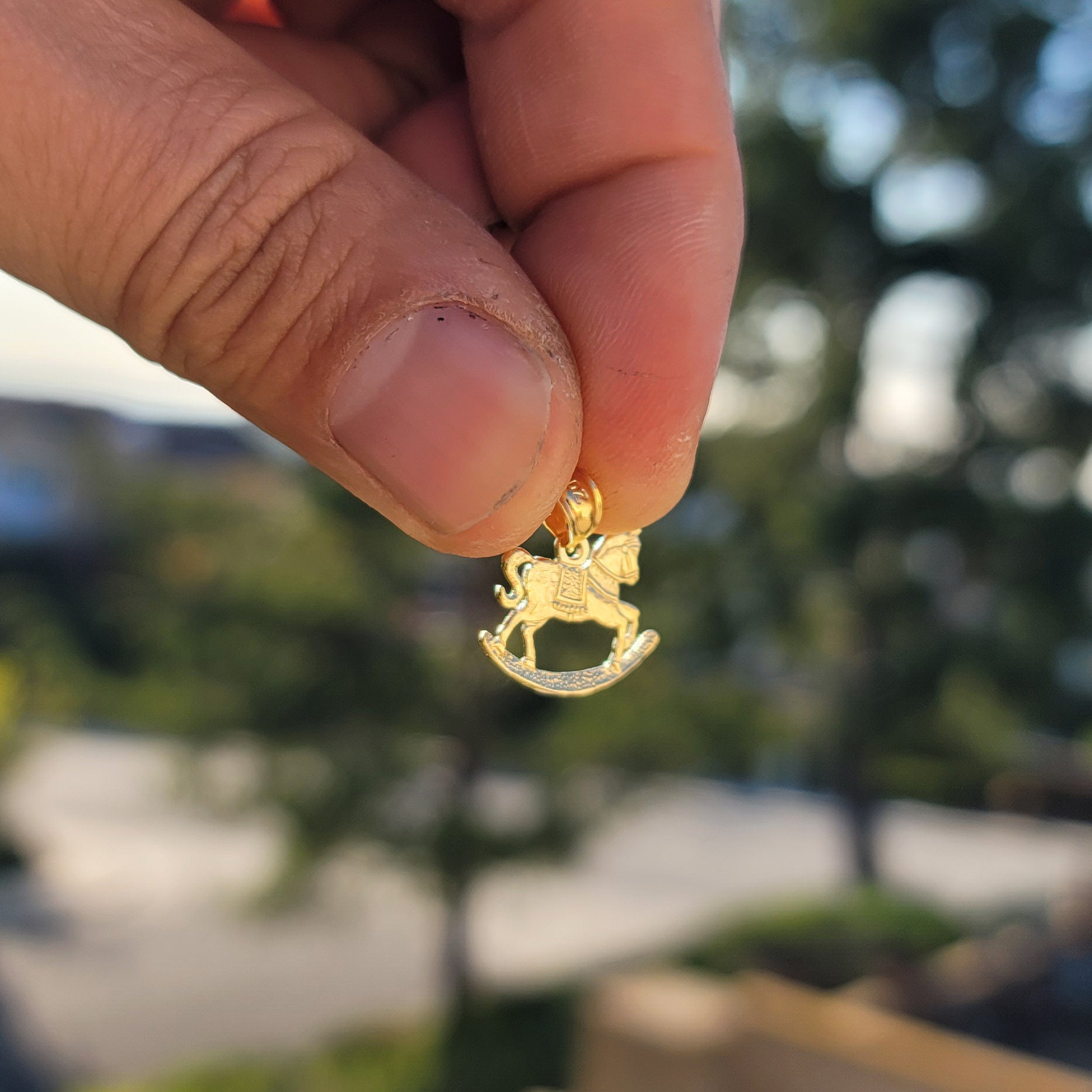 14K or 18K Gold Rocking Horse Pendant