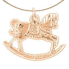 Colgante de caballo balancín de oro de 14 quilates o 18 quilates