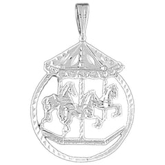 10K, 14K or 18K Gold Carousel Horse Pendant