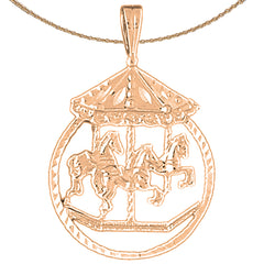 10K, 14K or 18K Gold Carousel Horse Pendant